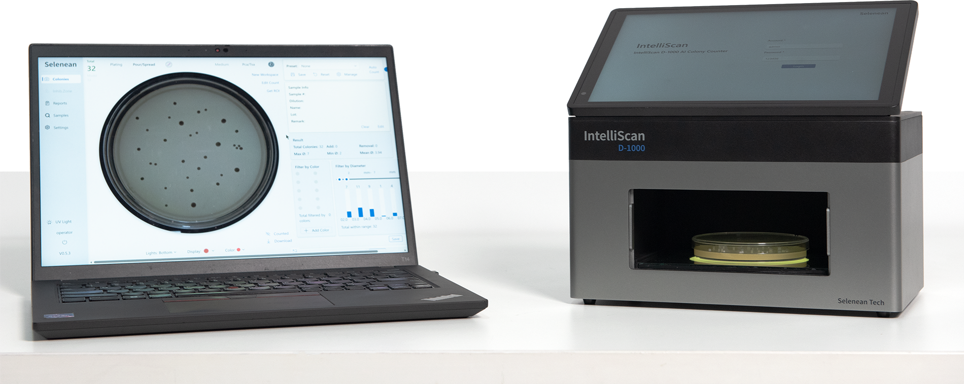 IntelliScan D-1000 in laptop mode