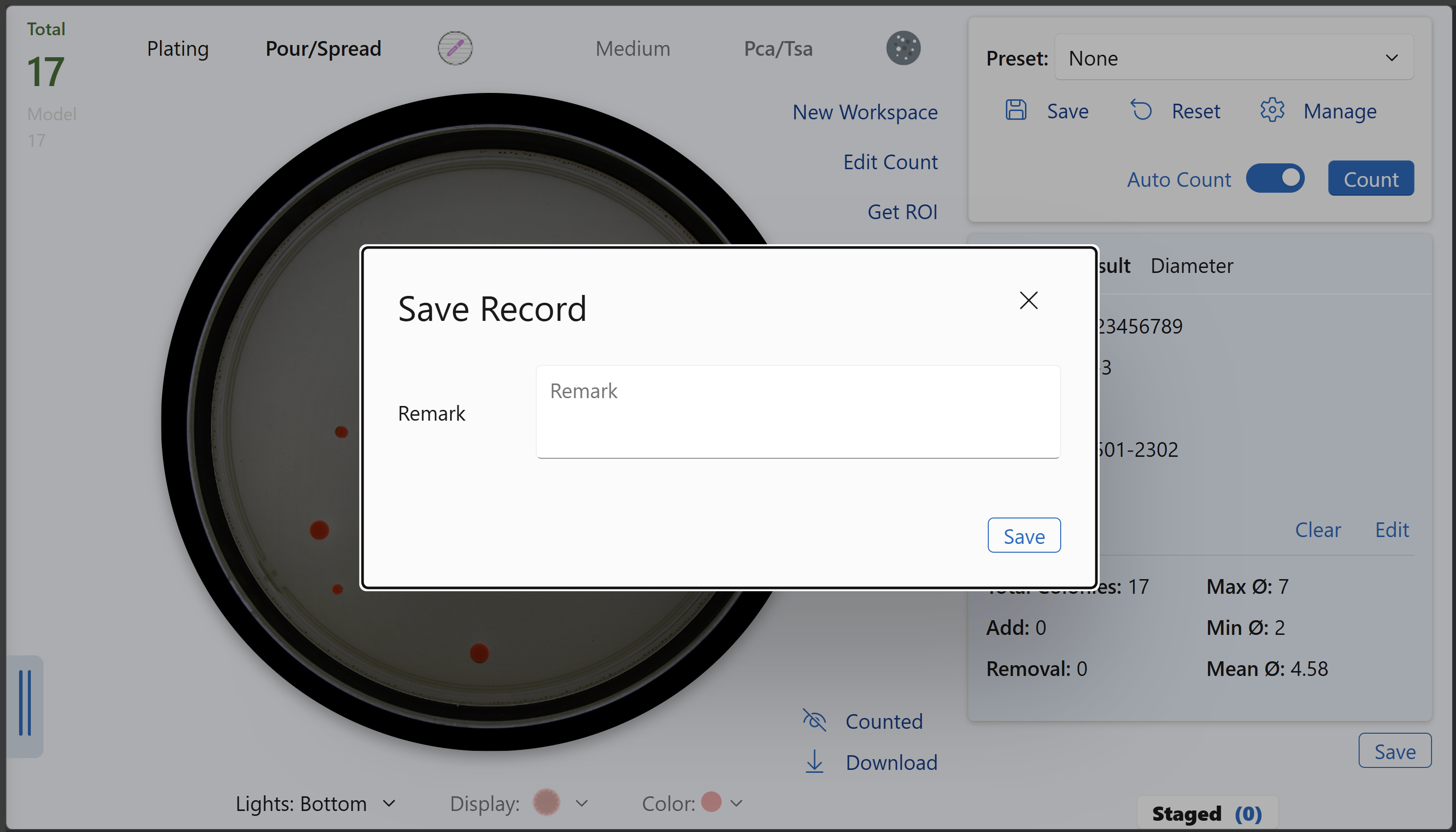 Save record dialog